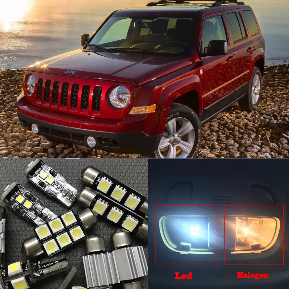 10pcs Canbus Error Free LED Light Bulb Kit Package for 2007 2015 Jeep ...