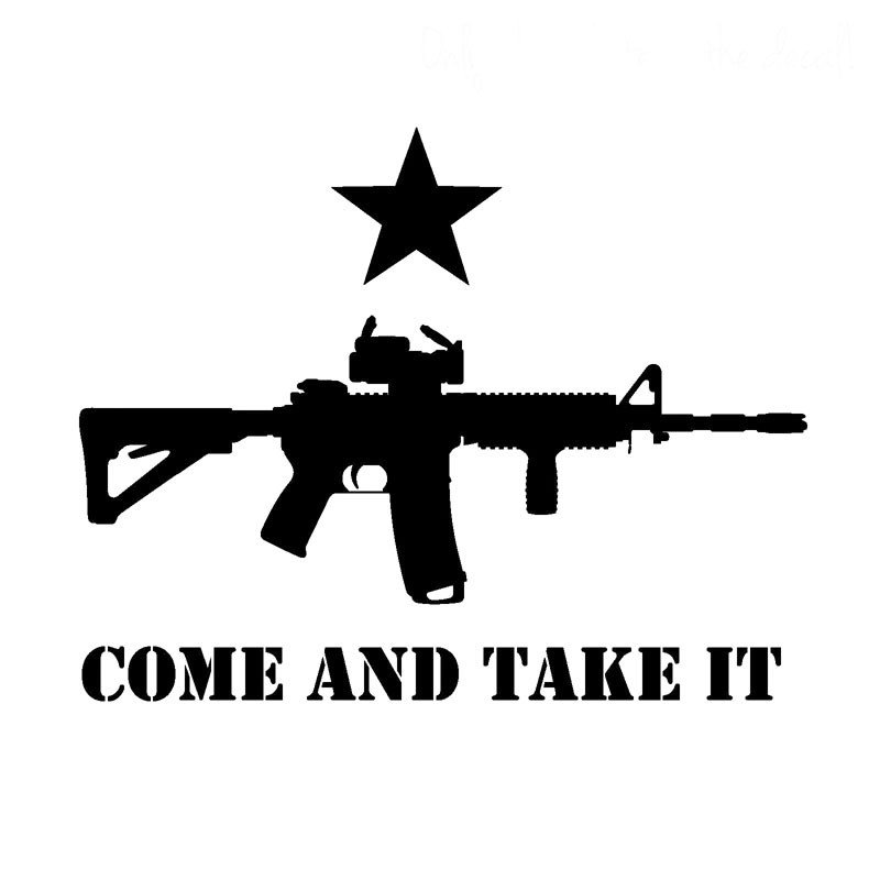 19CM*15.3CM Come And Take It AR 15 gun flag Texas Vinyl ...