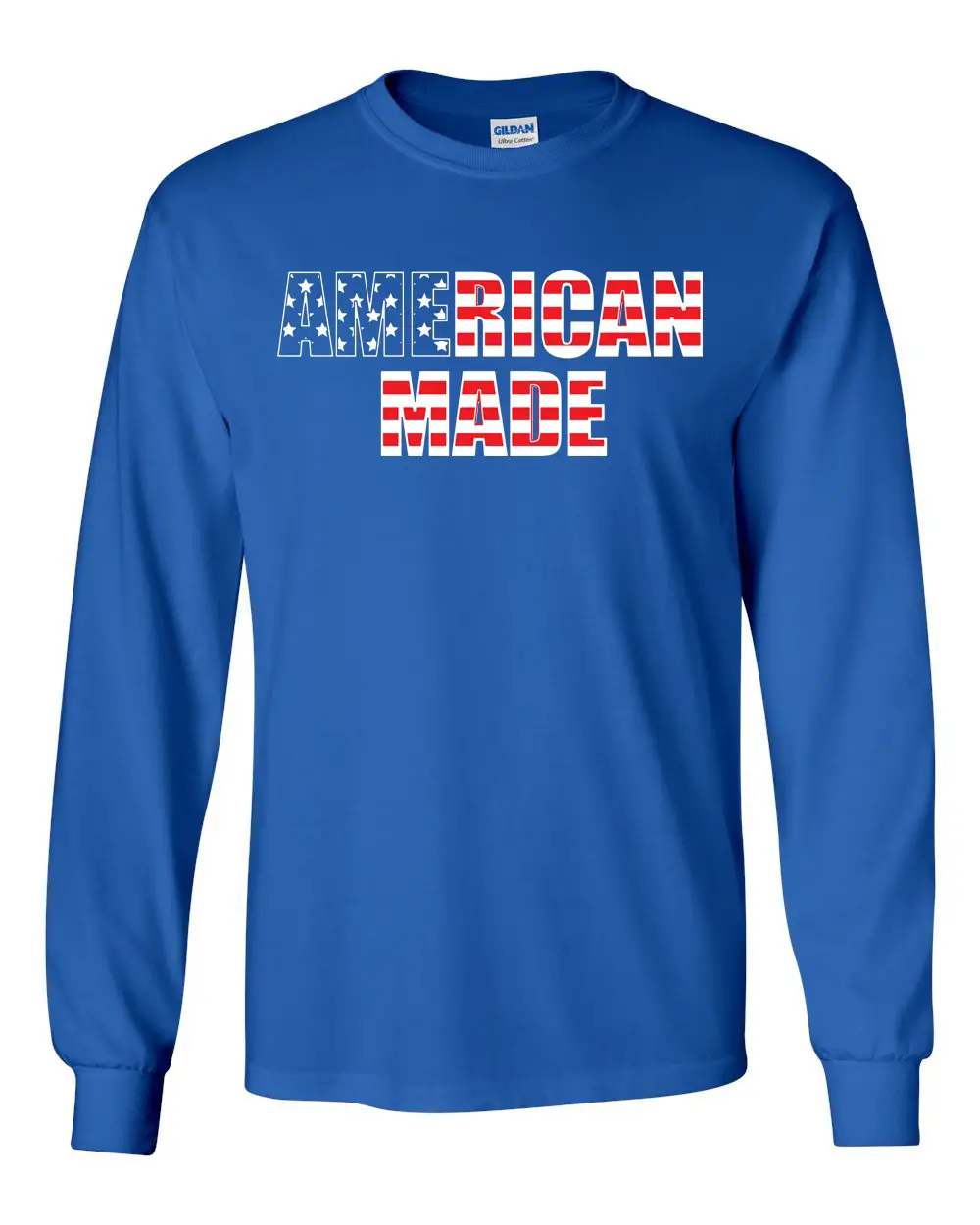 AMERICAN MADE Patriotic USA America TWO COLOR Long Sleeve Unisex Tee ...