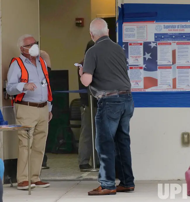Florida Voters Wait In Line To Vote in Boca Raton, Florida