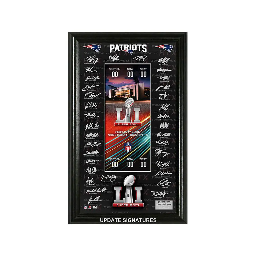 Football Fan Shop Super Bowl LI Signature Ticket in Display Frame ...