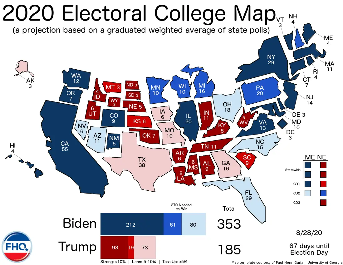 Frontloading HQ: The Electoral College Map (8/28/20)