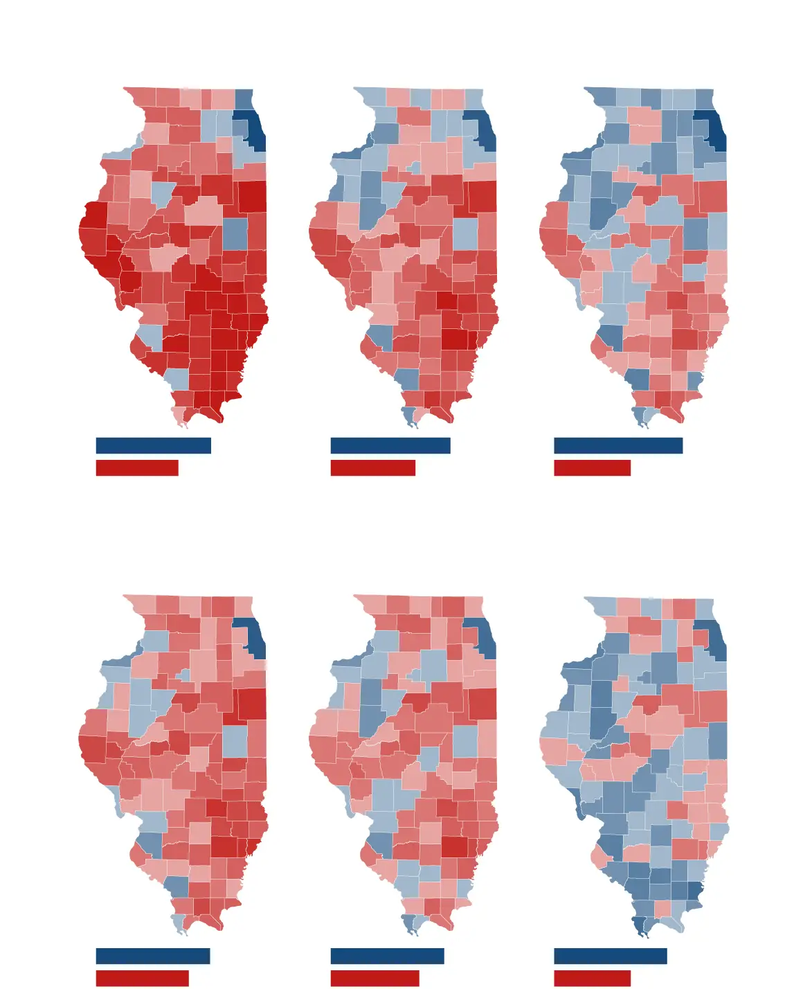 Illinois presidential vote results, by county