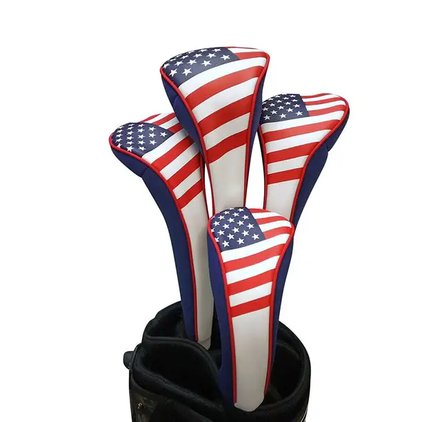 Majek USA Patriot Golf Zipper Head Covers 1 3 5 H Driver Hybrid Fairway ...