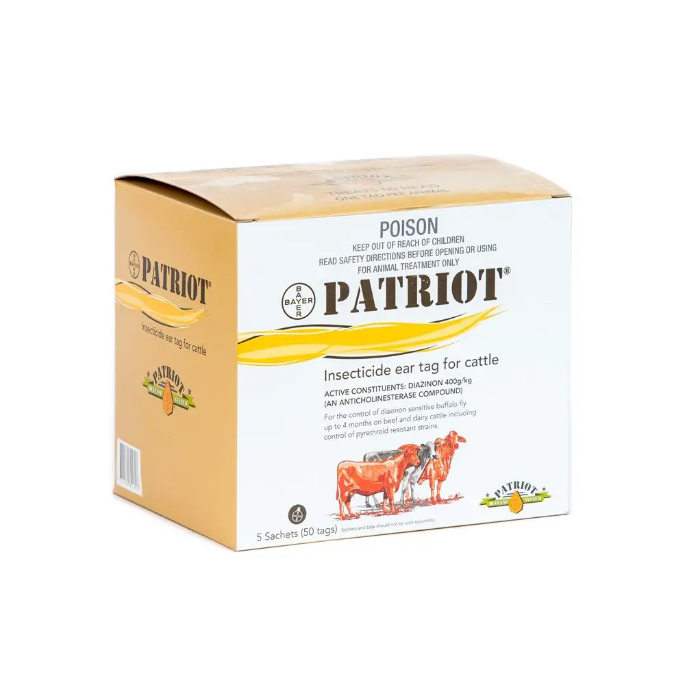 Patriot Insecticide Ear Tag For Cattle (Diazinon)