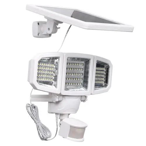 Patriot Lighting® White Integrated LED Triple Head Solar Powered Motion ...