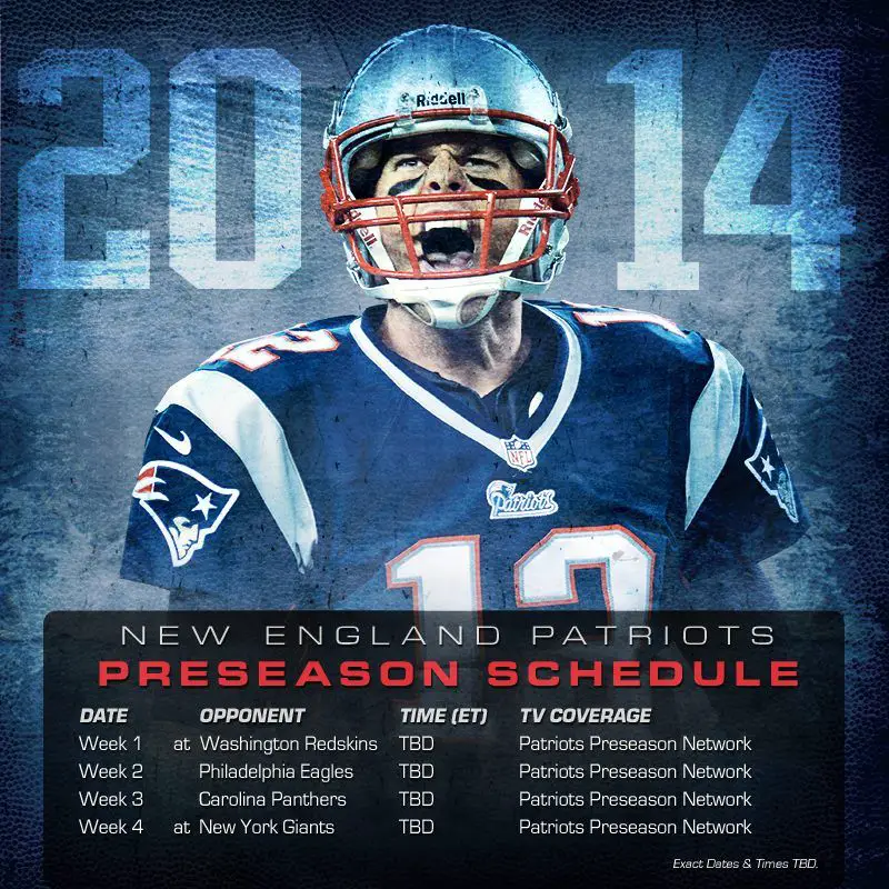 Patriots 2014 Preseason Schedule :