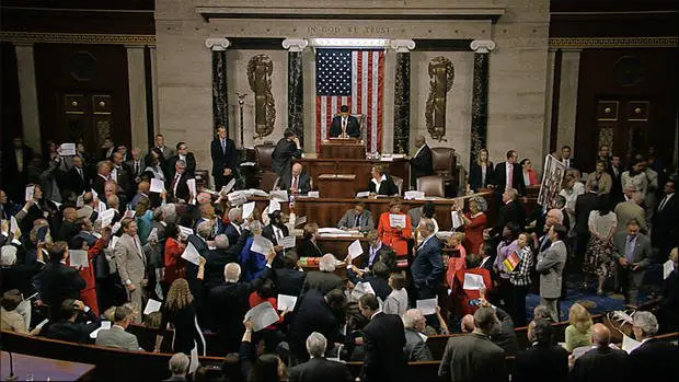 Republicans adjourn House as Democratic sit