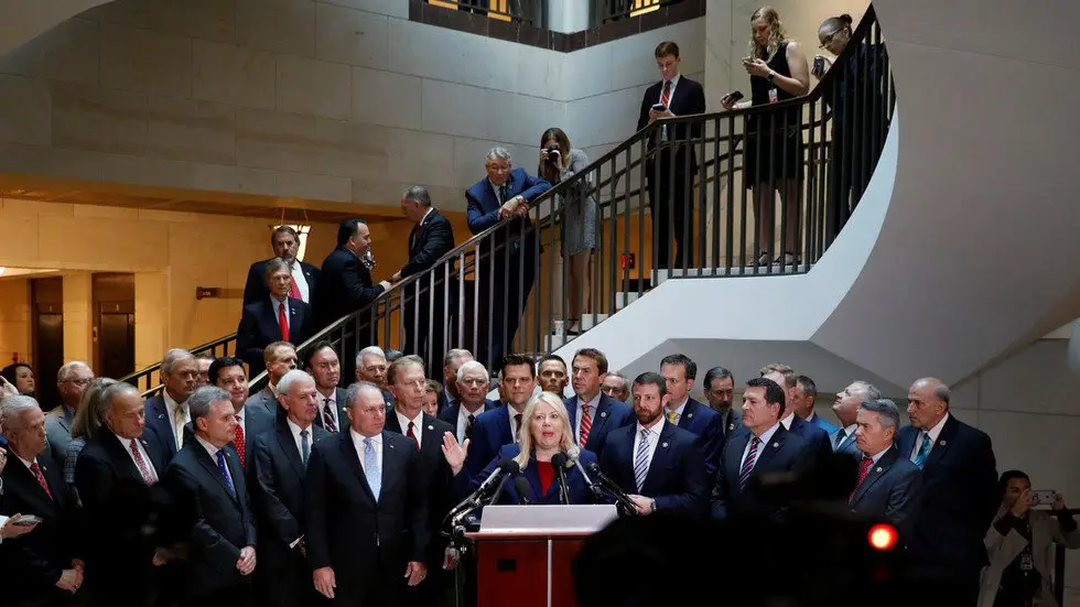 Republicans STORM secure Capitol chamber where Democrats ...