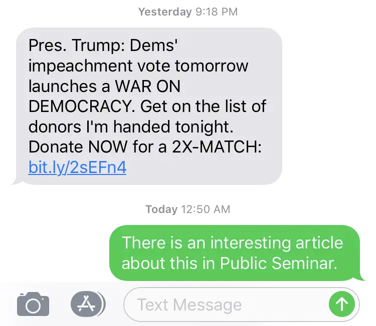 We Are Getting Texts from Donald Trump